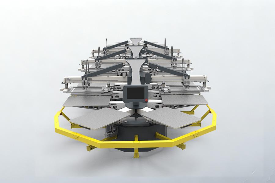 Oval Automatic Screen Printing Machine for high-volume multi-color garment printing